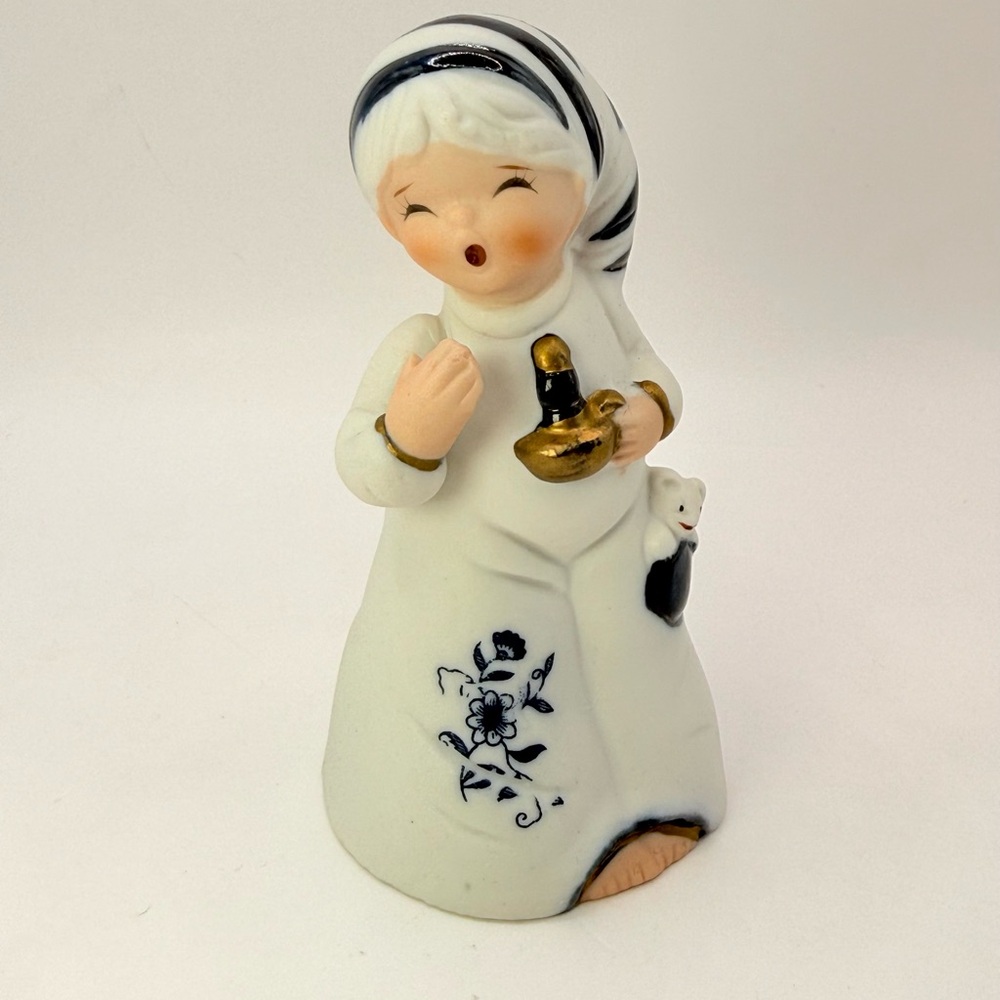 Vintage Jasco “Sleepytime Wishes” Bisque Porcelain Bell Figurine Royal Majestic